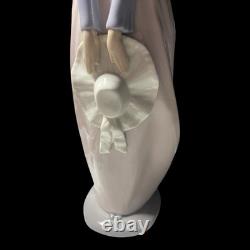Vtg 60s NAO By Lladro Young Woman/Girl in Flowing Pink Dress withHat Figurine 13