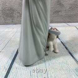 Vtg NAO by Lladro Figurine Porcelain 1991 Girl and Puppy with Slipper 10.25 T